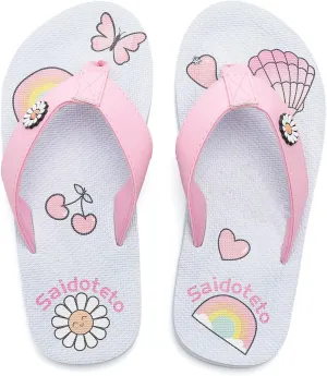 Saidoteto Boys Girls Flip Flops Child Summer Slip-on Thong Sandals Beach Pool Water Shoes(Little/Big Kid)