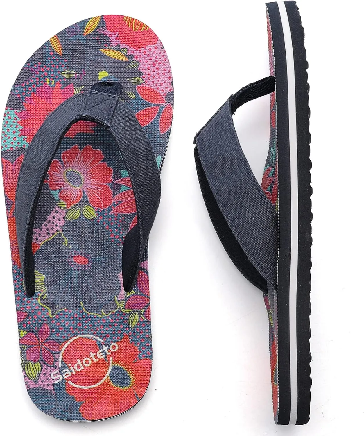 Saidoteto Boys Girls Flip Flops Child Summer Slip-on Thong Sandals Beach Pool Water Shoes(Little/Big Kid)