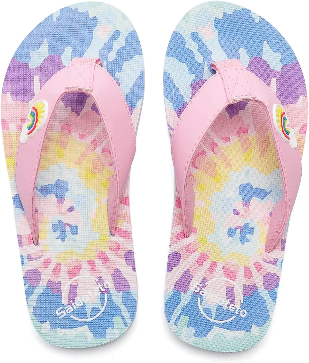 Saidoteto Boys Girls Flip Flops Child Summer Slip-on Thong Sandals Beach Pool Water Shoes(Little/Big Kid)