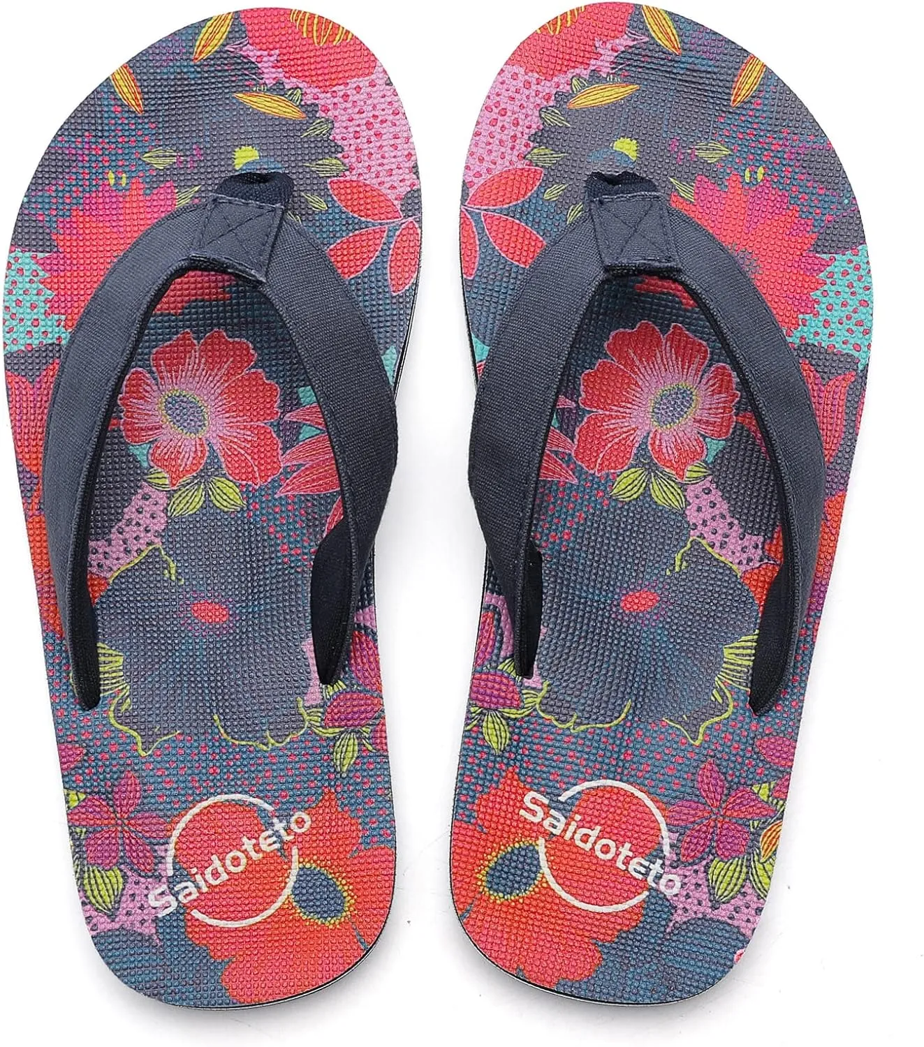 Saidoteto Boys Girls Flip Flops Child Summer Slip-on Thong Sandals Beach Pool Water Shoes(Little/Big Kid)
