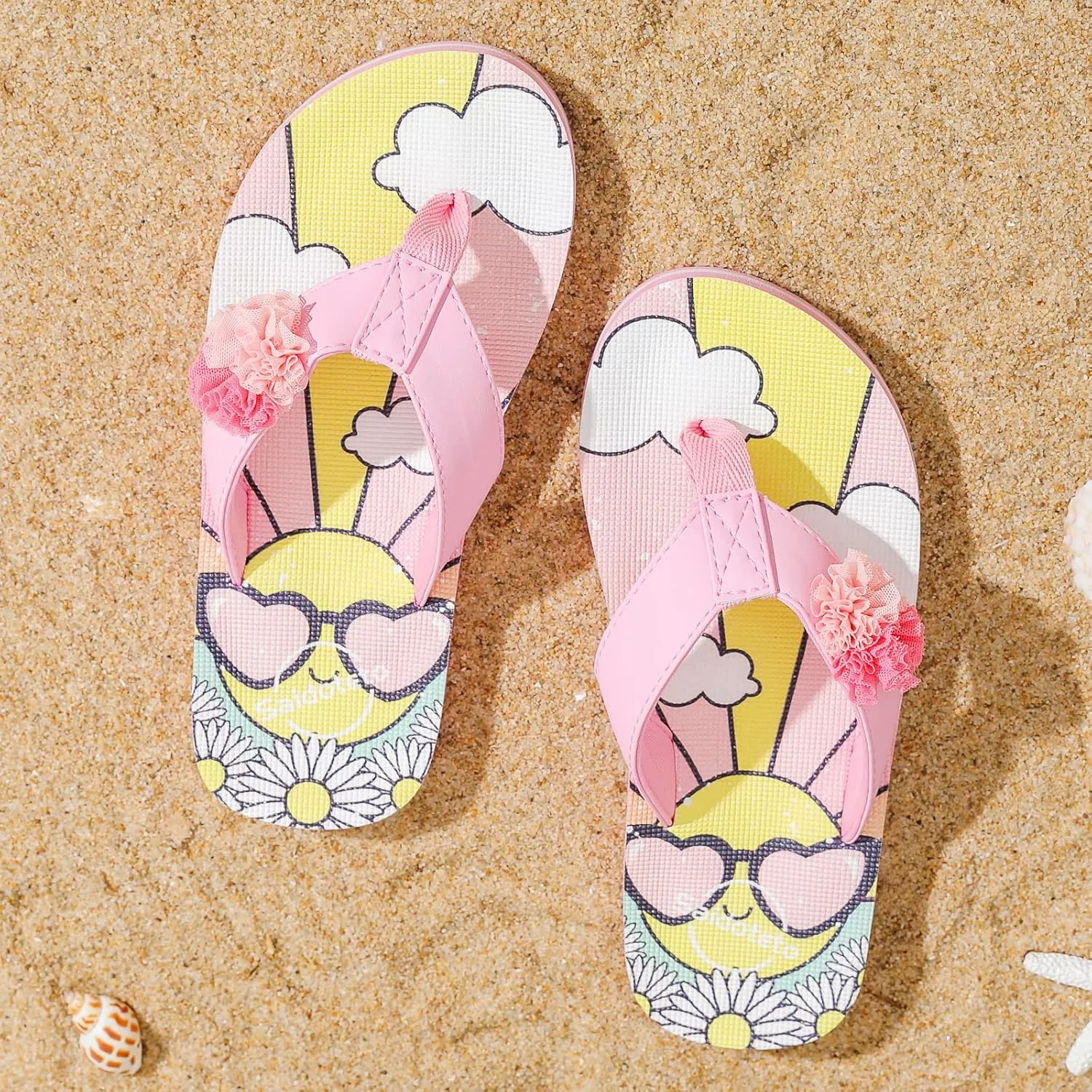 Saidoteto Boys Girls Flip Flops Child Summer Slip-on Thong Sandals Beach Pool Water Shoes(Little/Big Kid)