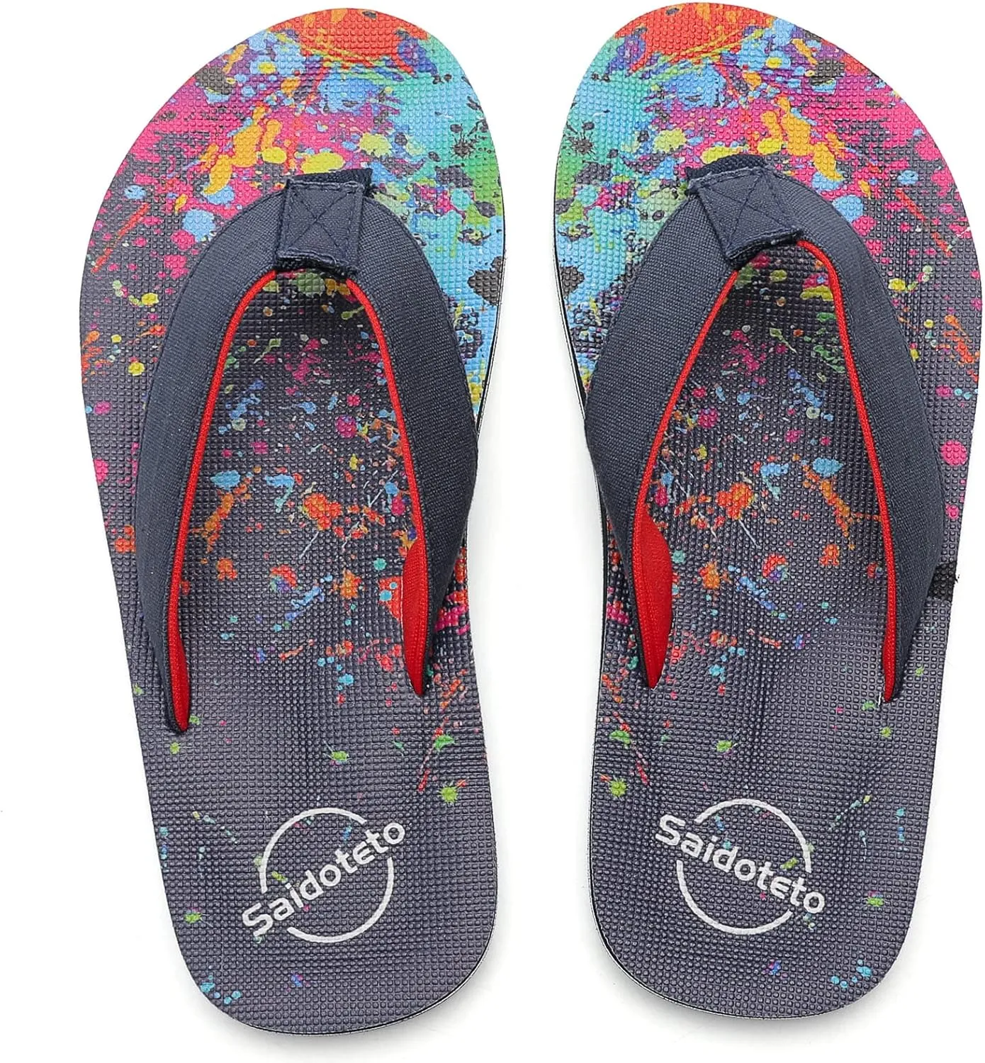 Saidoteto Boys Girls Flip Flops Child Summer Slip-on Thong Sandals Beach Pool Water Shoes(Little/Big Kid)