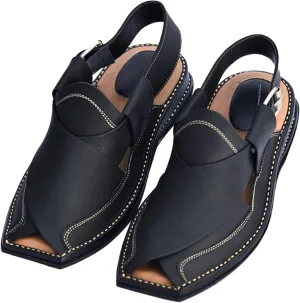 SKY-SELLER Mens Footwear Handmade Sandals Double Sole Cowhide Leather Shoes - Aesthetic Outdoor Chappal for Men Boot