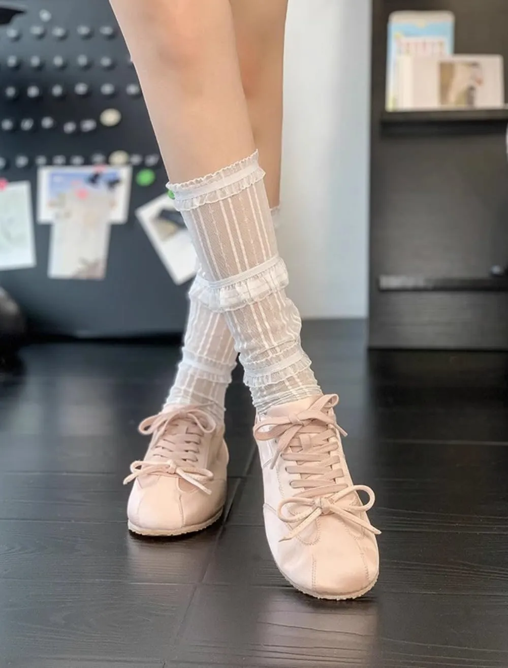 Sneakerina Lace-up Satin Ballet Sneakers Women Girls Cute Y2K Retro Lightweight Breathable Non-Slip Sole Casual Platform Tennis Sneakers Preppy Back to School Gifts Daughter Granddaughter
