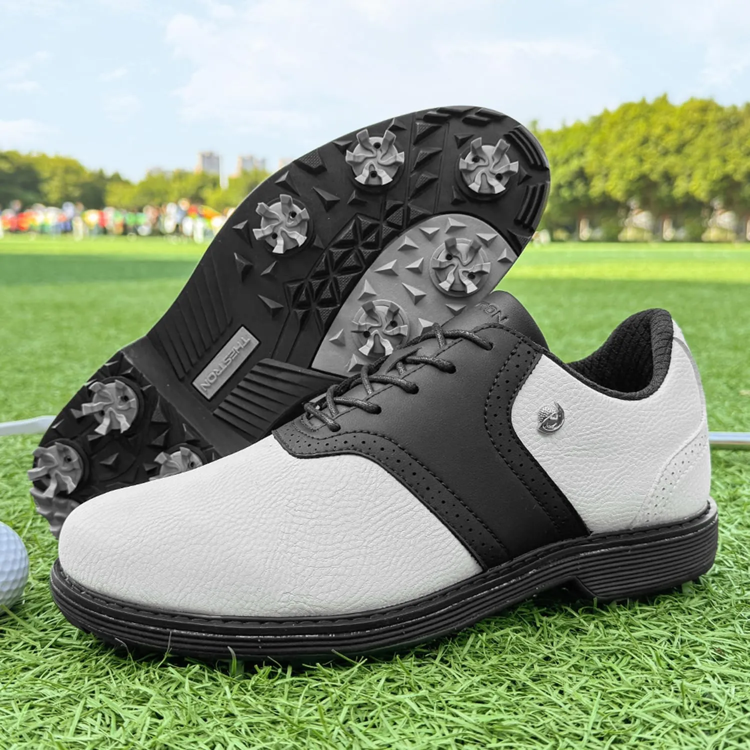 Spikes Golf Shoes Men Professional Golf Shoes Waterproof Walking Footwears for Golfers Outdoor Gym Sneakers