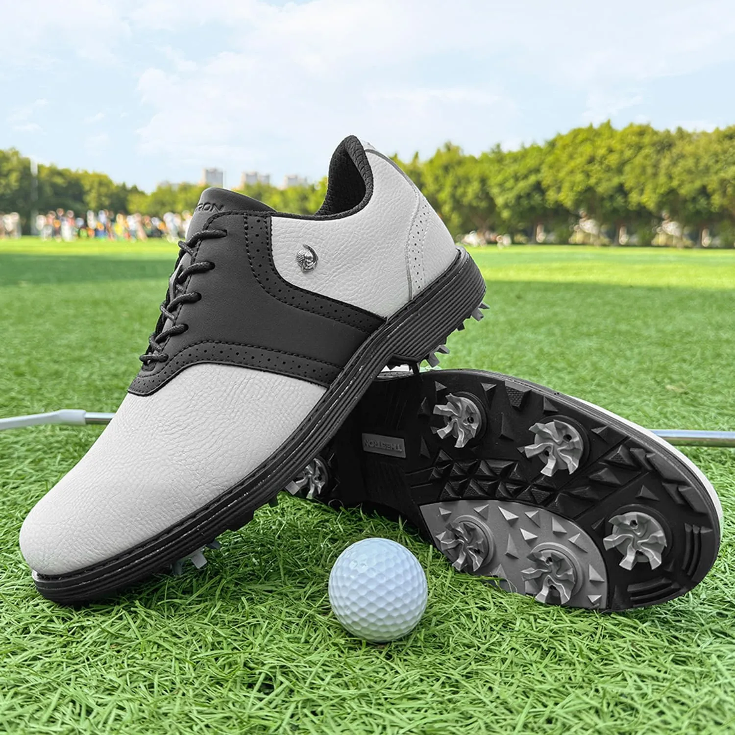 Spikes Golf Shoes Men Professional Golf Shoes Waterproof Walking Footwears for Golfers Outdoor Gym Sneakers