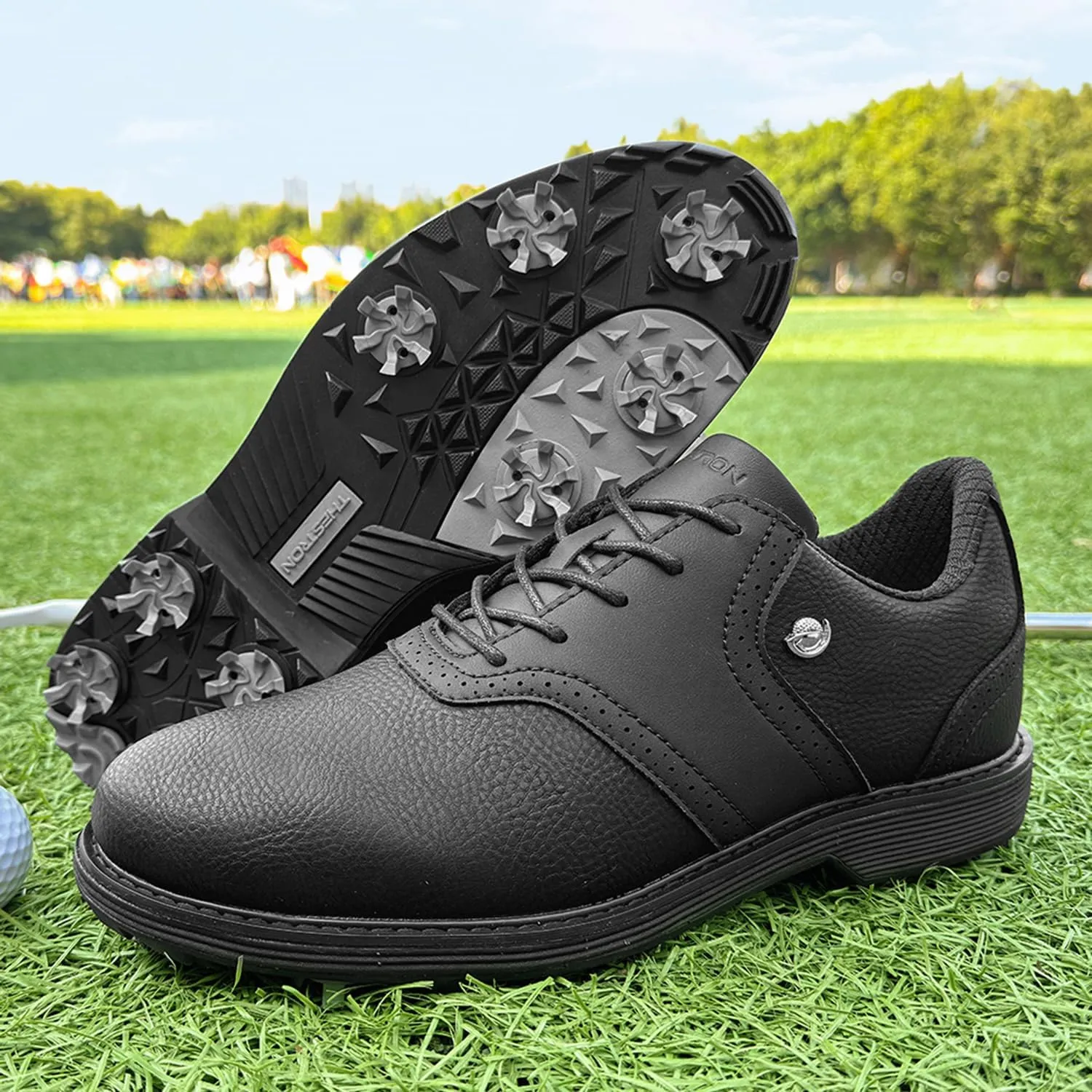 Spikes Golf Shoes Men Professional Golf Shoes Waterproof Walking Footwears for Golfers Outdoor Gym Sneakers