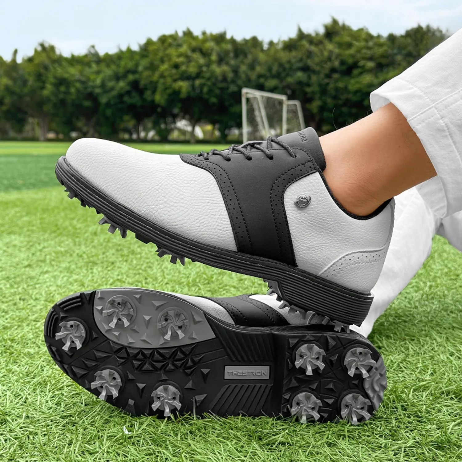 Spikes Golf Shoes Men Professional Golf Shoes Waterproof Walking Footwears for Golfers Outdoor Gym Sneakers