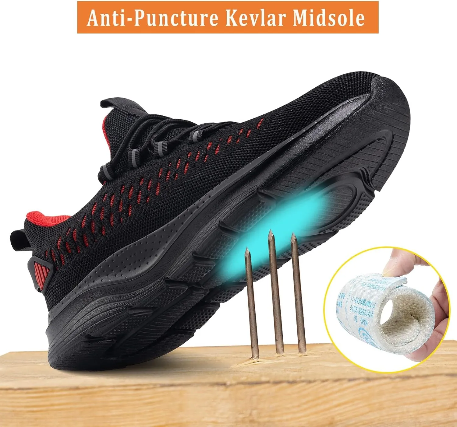 Steel Toe Shoes for Men and Women Comfortable Lightweight Work Safety Shoes Puncture Proof Slip Resistant Indestructible Sneakers Construction Work Utility