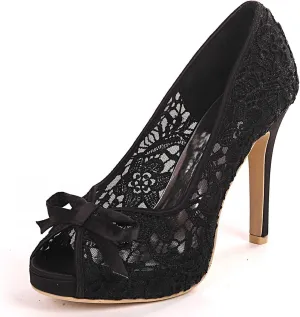 Stiletto High Heel for Women,Open Round Toe Satin Heels Comfortable Women Pumps with Bow for for Classic Wedding & Party Dress Sandals