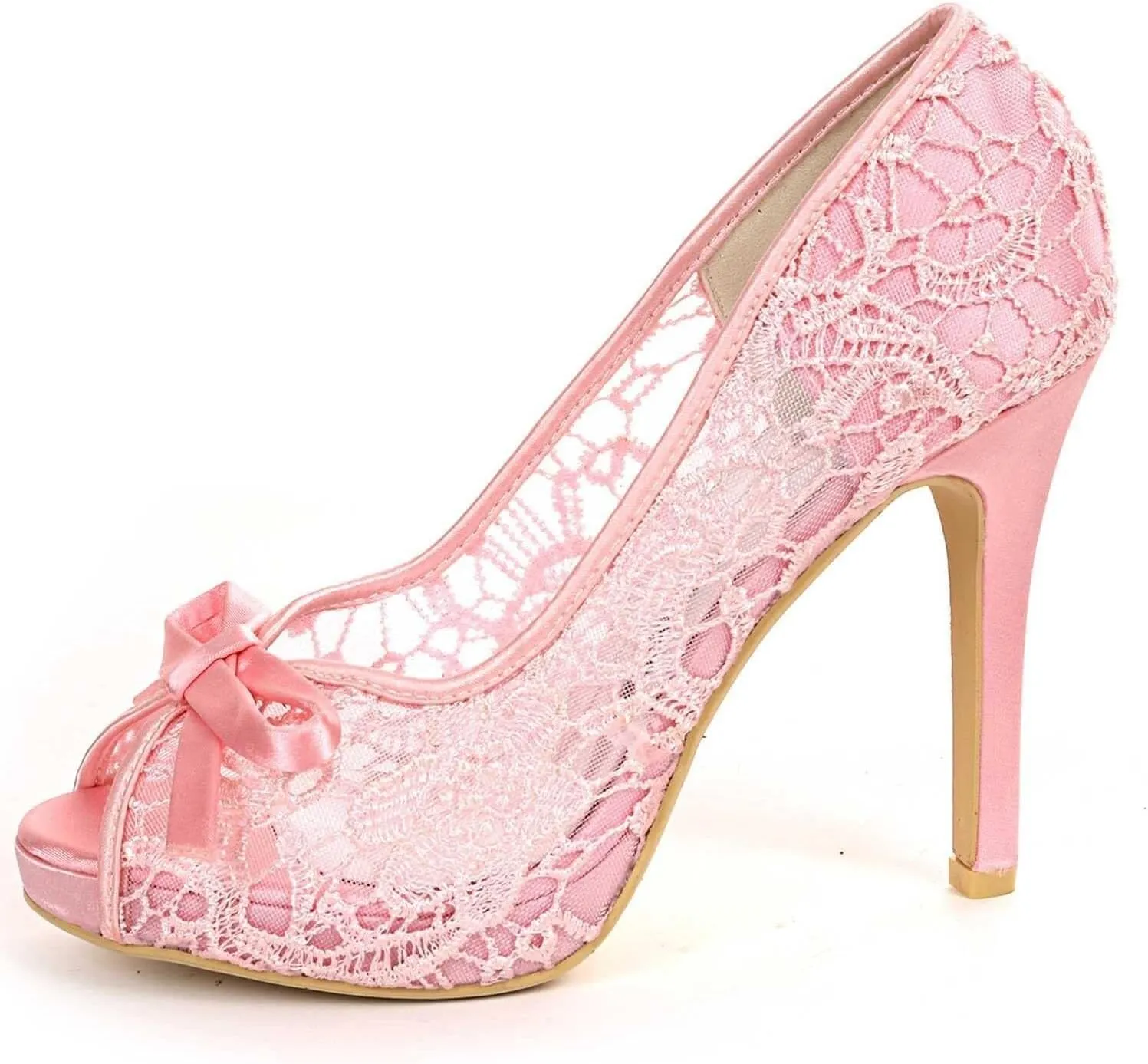 Stiletto High Heel for Women,Open Round Toe Satin Heels Comfortable Women Pumps with Bow for for Classic Wedding & Party Dress Sandals