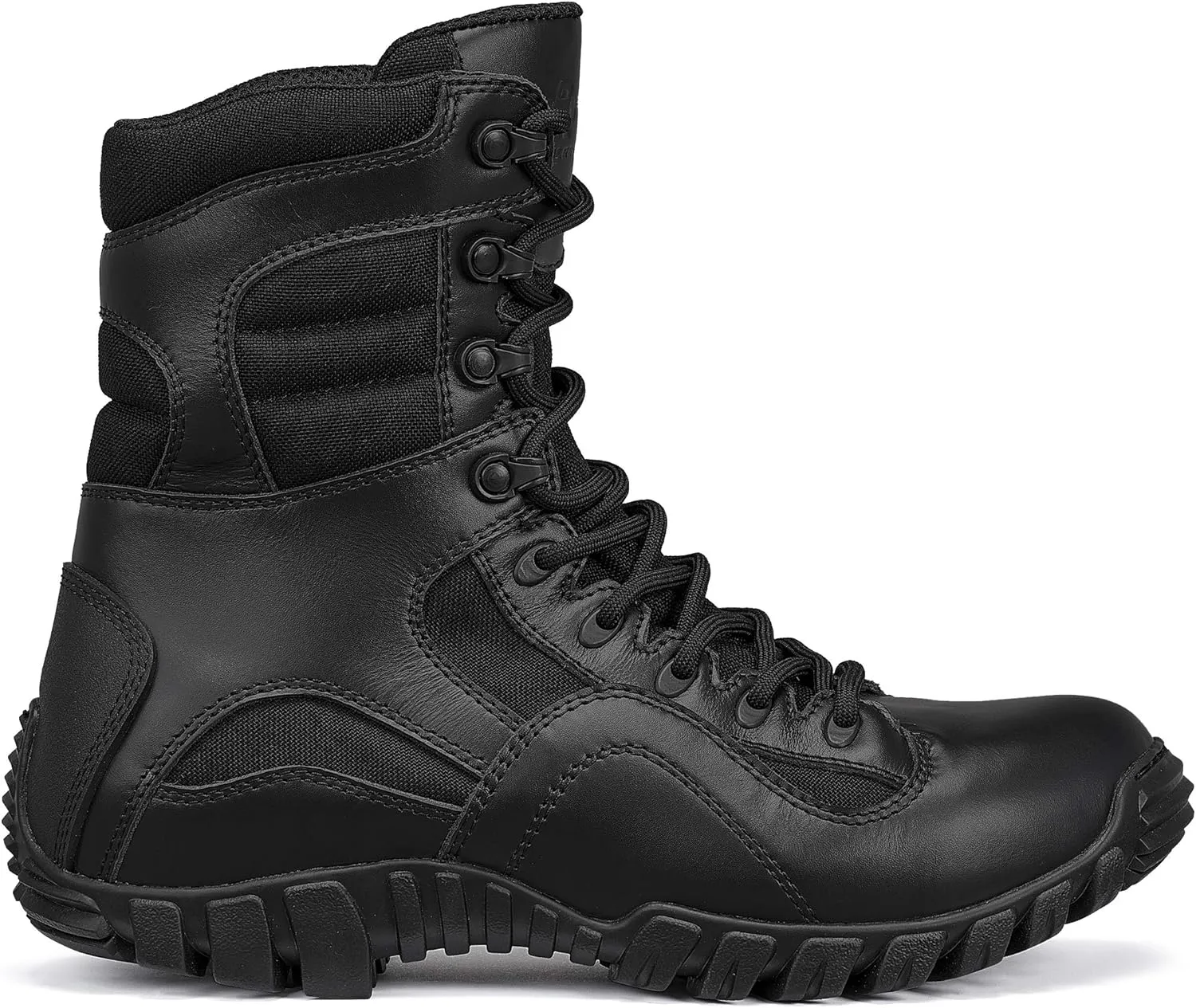 Tactical Research TR960 8” Lightweight Hot Weather Black Tactical Boots for Men - Polishable Leather Designed for Police, EMS, and Security Personnel with Vibram Ibex Outsole