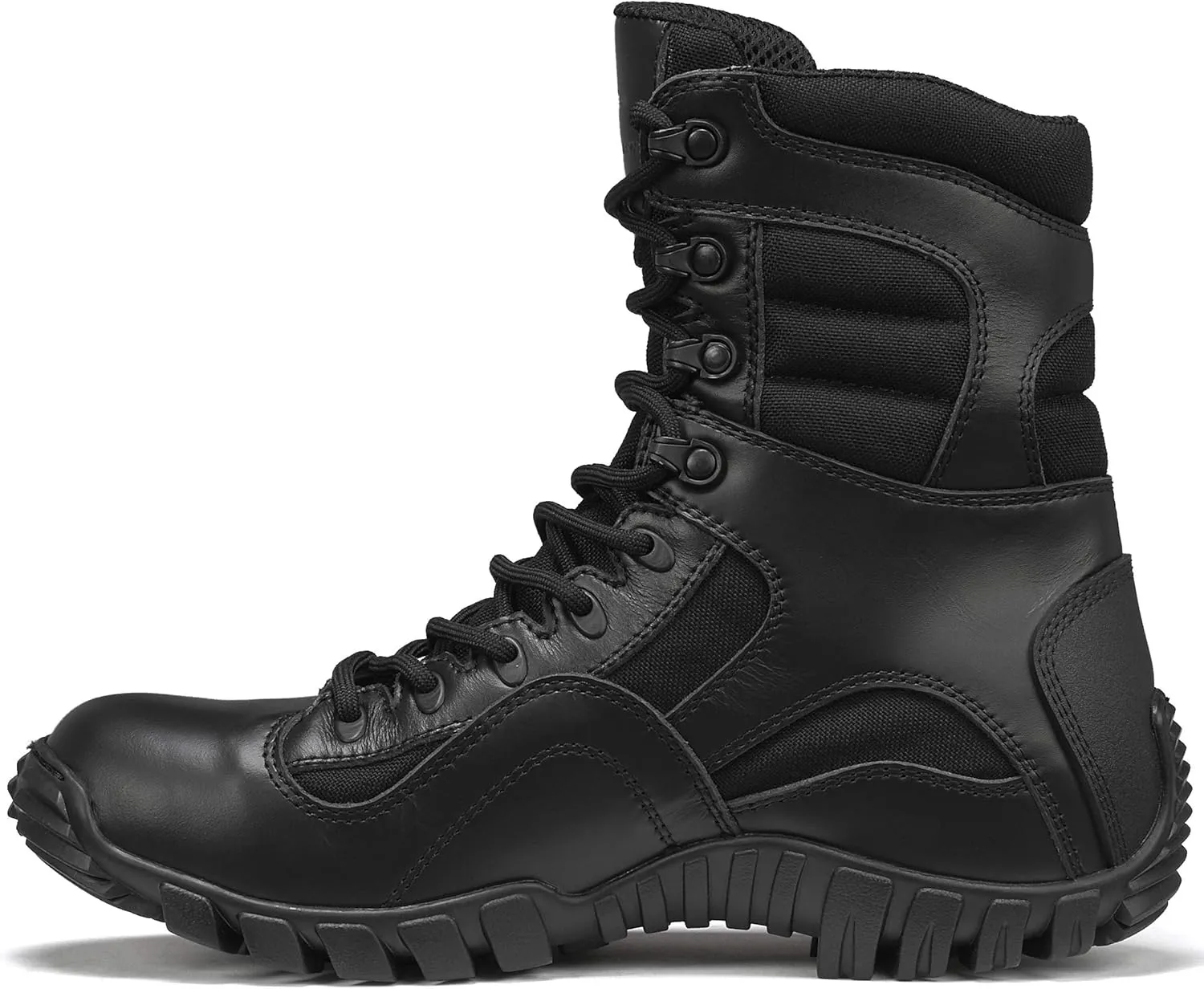 Tactical Research TR960 8” Lightweight Hot Weather Black Tactical Boots for Men - Polishable Leather Designed for Police, EMS, and Security Personnel with Vibram Ibex Outsole