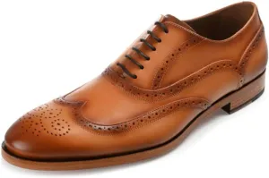 TAFT Men's Burnt Honey Beck Wingtip Oxford Shoes 9.5