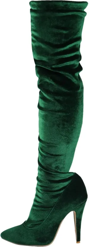 Thigh High Boots for Women Comfortable Stiletto over the Knee Boots Sexy Pointed Toe Zipper Thin High Heel Boots Solid Casual Ladies Shoes