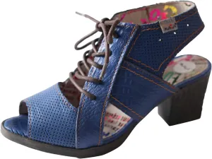 TMA EYES & MAiA Womens Lace-up Sandals Leather Mid Heeled Women Sandals
