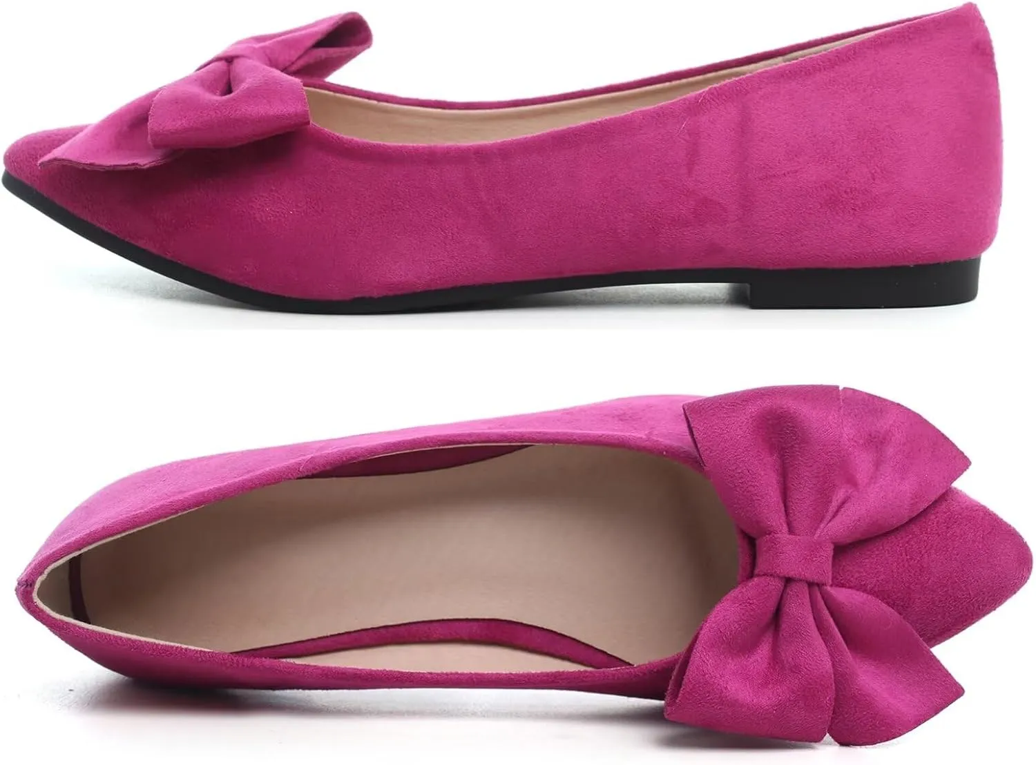 TN TANGNEST Women Classical Bowknot Flats Comfort Slip-on Pointed Toe Dress Shoes Walking Flats