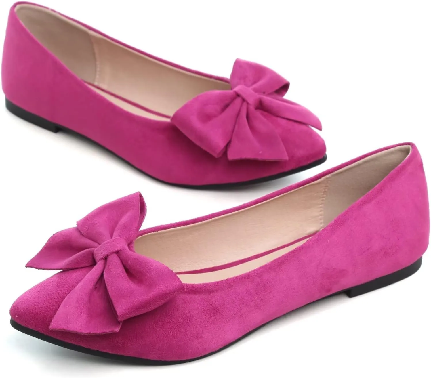 TN TANGNEST Women Classical Bowknot Flats Comfort Slip-on Pointed Toe Dress Shoes Walking Flats