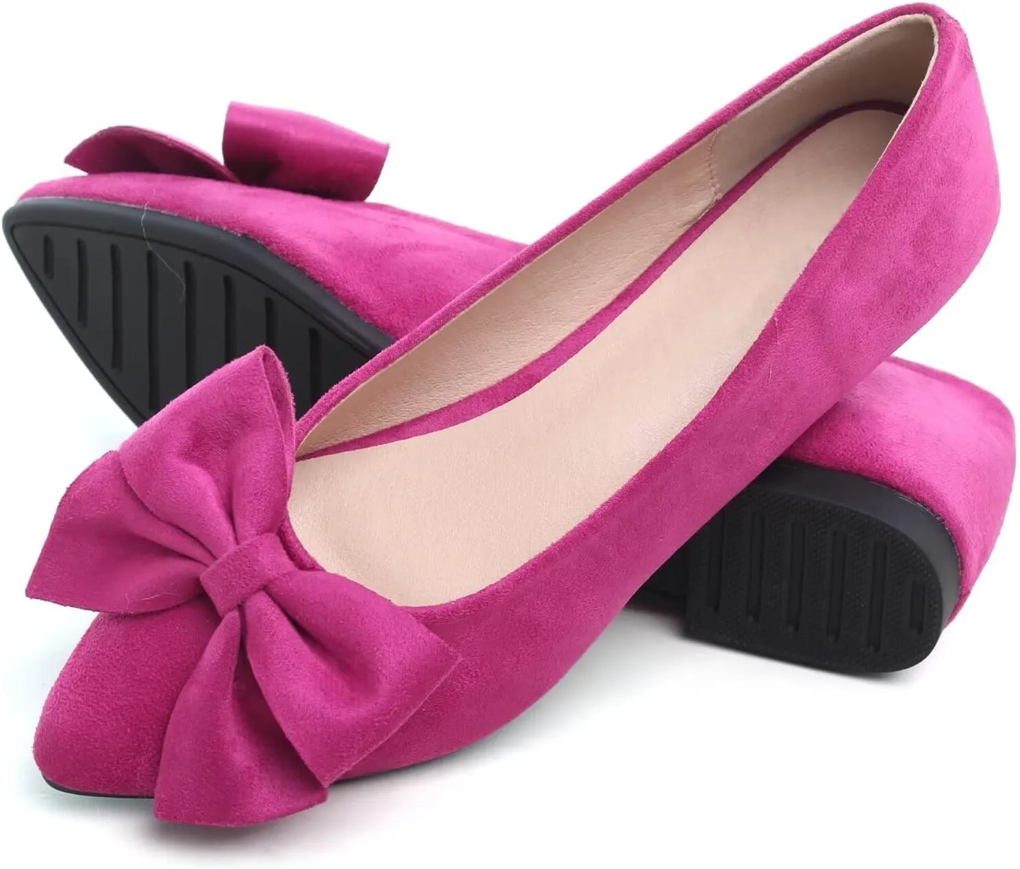 TN TANGNEST Women Classical Bowknot Flats Comfort Slip-on Pointed Toe Dress Shoes Walking Flats