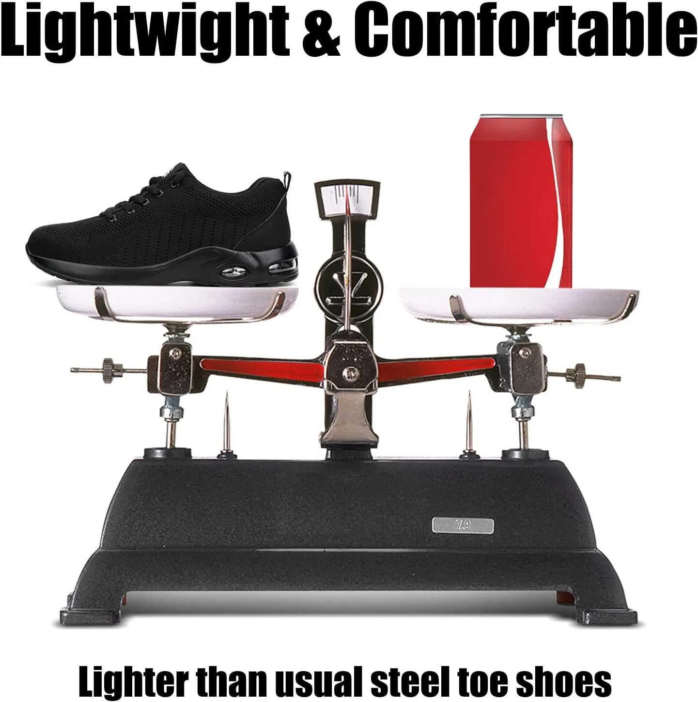 Tongzone Steel Toe Shoes for Women Men Safety Air Cushion Lightweight Sneakers Slip Resistant Industrial and Construction Work Shoes