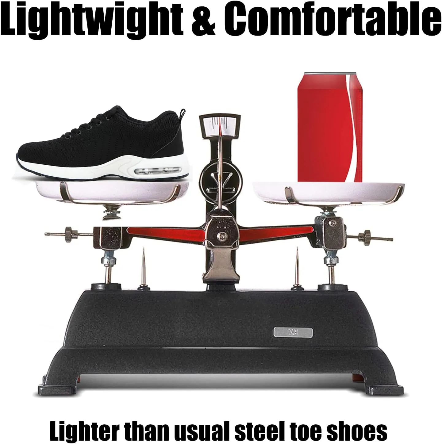 Tongzone Steel Toe Shoes for Women Men Safety Air Cushion Lightweight Sneakers Slip Resistant Industrial and Construction Work Shoes