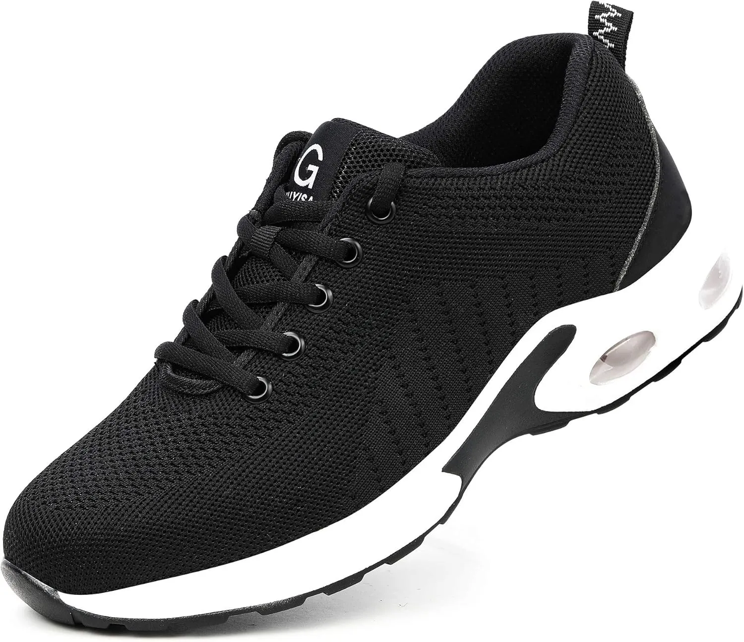 Tongzone Steel Toe Shoes for Women Men Safety Air Cushion Lightweight Sneakers Slip Resistant Industrial and Construction Work Shoes