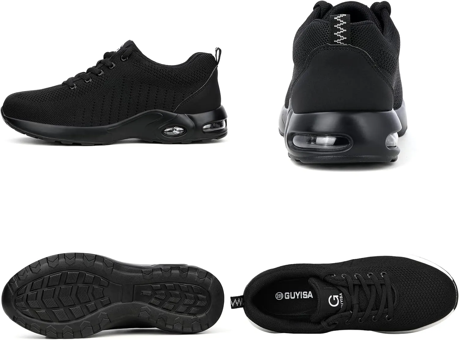 Tongzone Steel Toe Shoes for Women Men Safety Air Cushion Lightweight Sneakers Slip Resistant Industrial and Construction Work Shoes