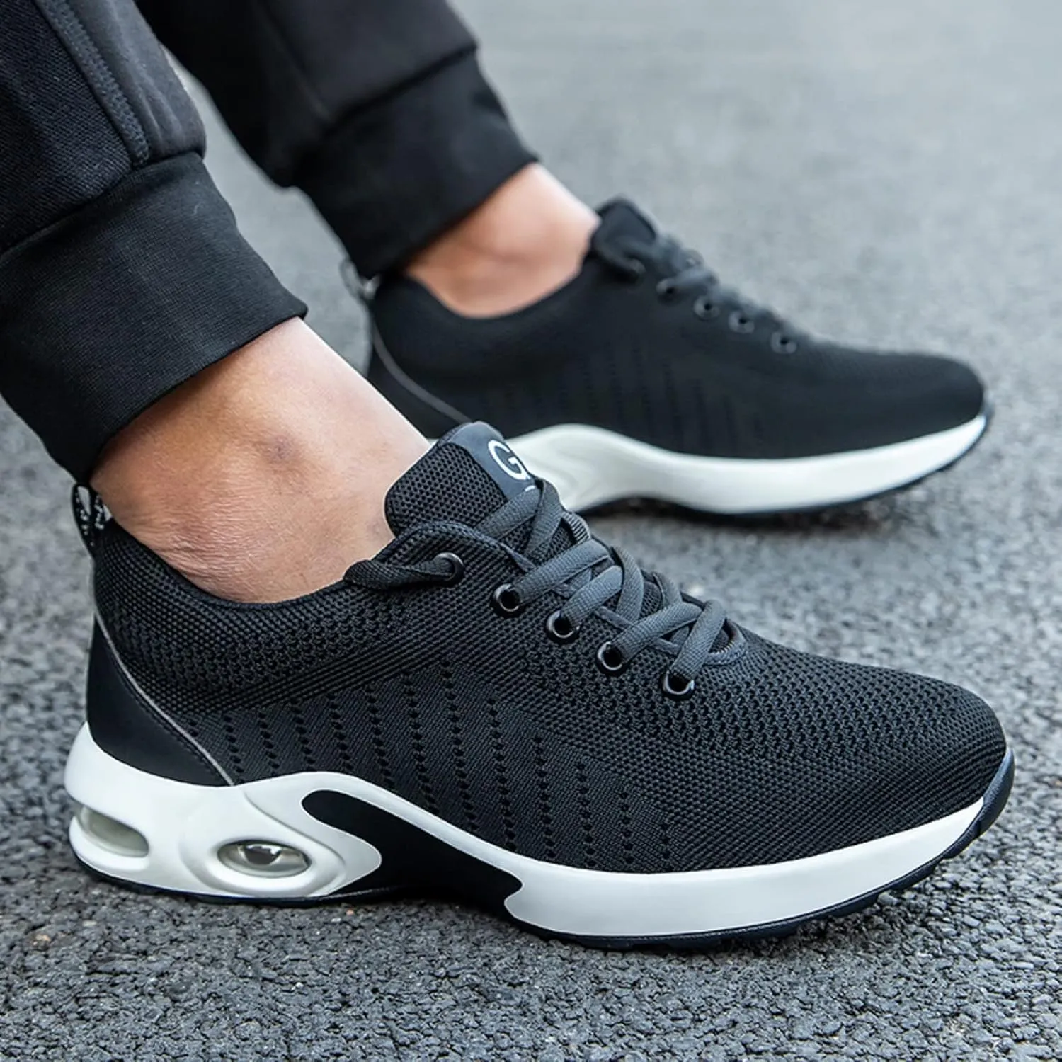 Tongzone Steel Toe Shoes for Women Men Safety Air Cushion Lightweight Sneakers Slip Resistant Industrial and Construction Work Shoes