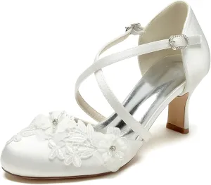 Vintage Wedding Sandals Embroidery Lace Pumps