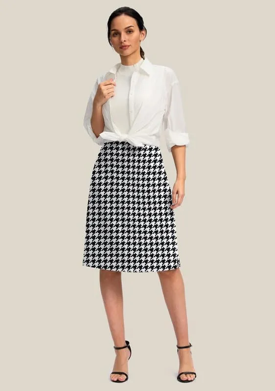 Viodia 25" Knee Length Skorts Skirts for Women with Zipper Pockets Stretchy Modest Aline Midi Skort for Casual Summer Travel