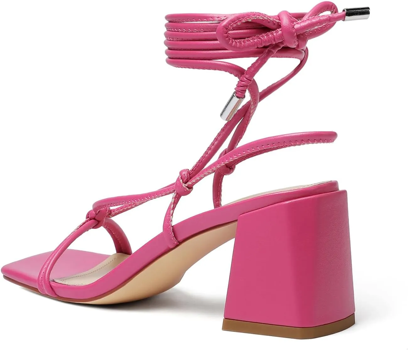 vivianly Women's Lace Up Chunky Heel Sandals Strappy Straps Ankle Wrap Heels