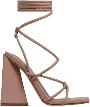 Women Chunky Heel Strappy Sandals Lace up