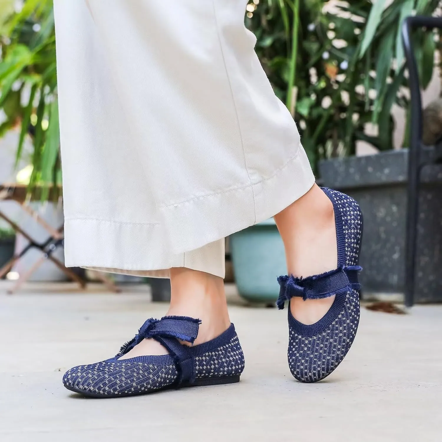 Women Mary Jane Flats Shoes Adjustable Strap Comfortable Office Dress Walking Shoes with Arch Support
