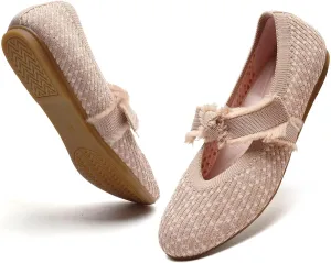 Women Mary Jane Flats Shoes Adjustable Strap Comfortable Office Dress Walking Shoes with Arch Support