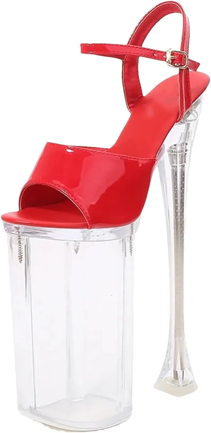 Women's 26cm LED Sandals - Glowing Crystal Catwalk Dance Shoes