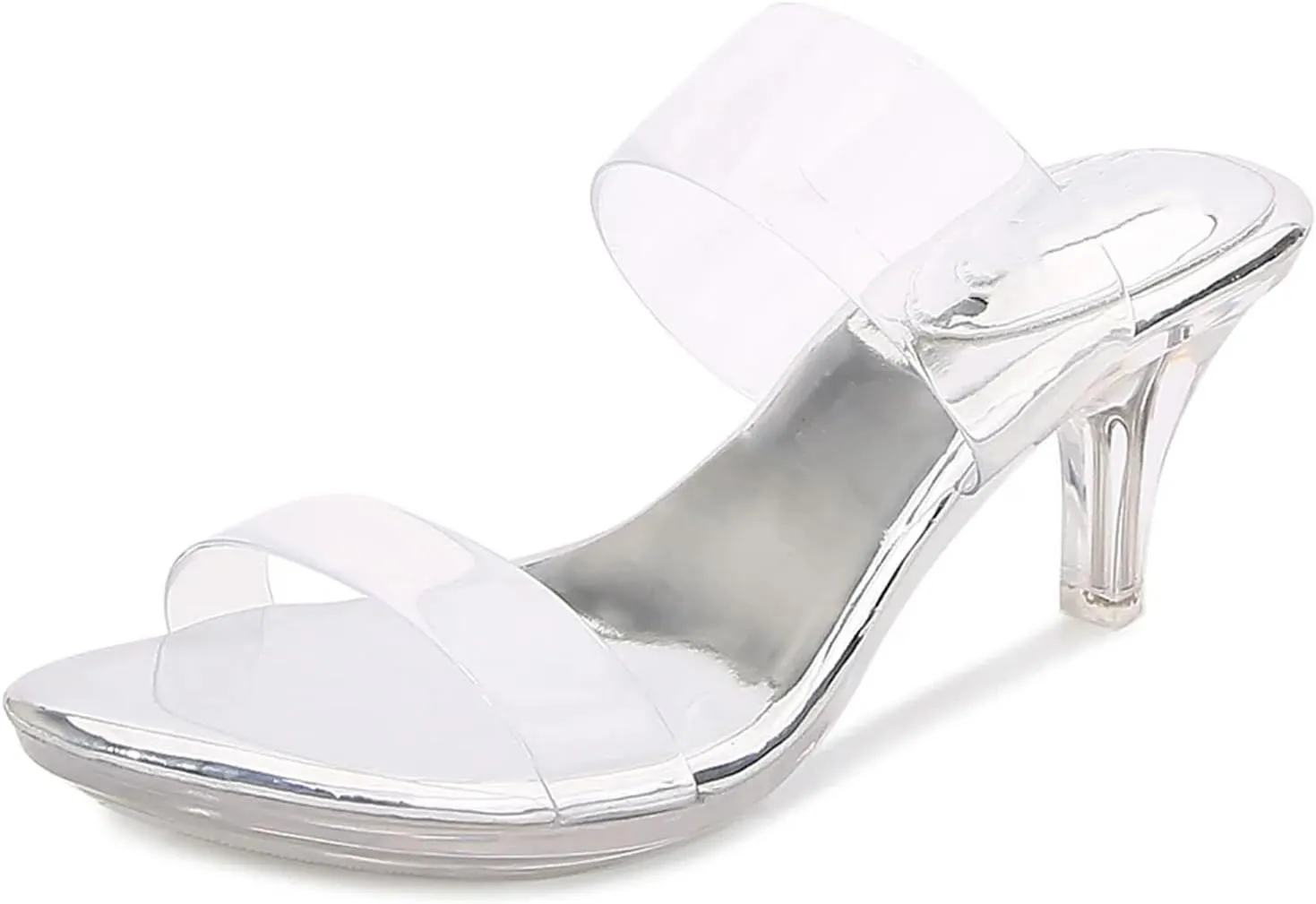 Women's 7cm PVC Sandals - Thin Heels Nightclub Party Pumps