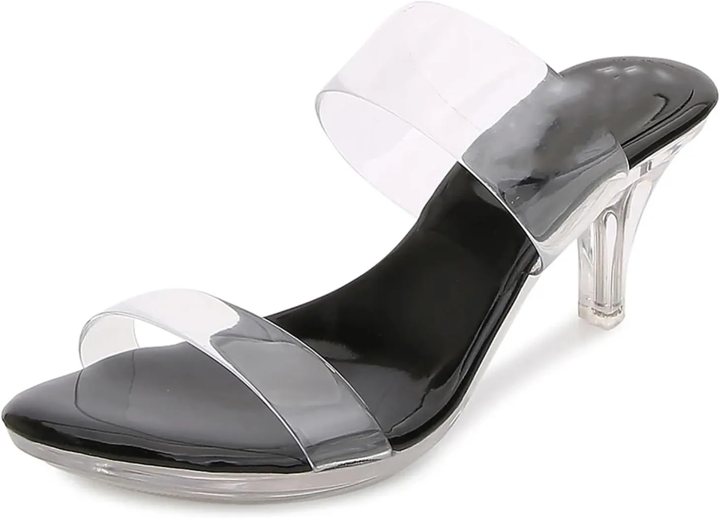Women's 7cm PVC Sandals - Thin Heels Nightclub Party Pumps