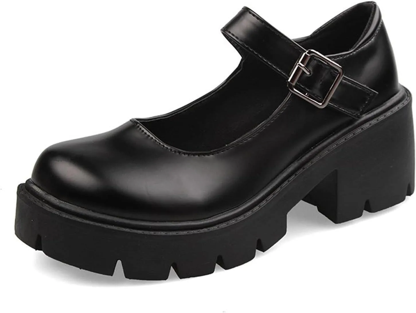 Women's Ankle Strap Mary Janes Summer Fashion Platform High Heel Chunky Pumps Oxford Dress Shoes Vintage Cosplay Girls Students British Shoes