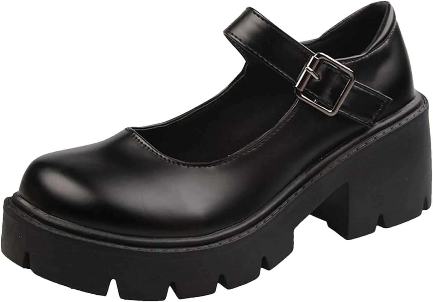 Women's Ankle Strap Mary Janes Summer Fashion Platform High Heel Chunky Pumps Oxford Dress Shoes Vintage Cosplay Girls Students British Shoes