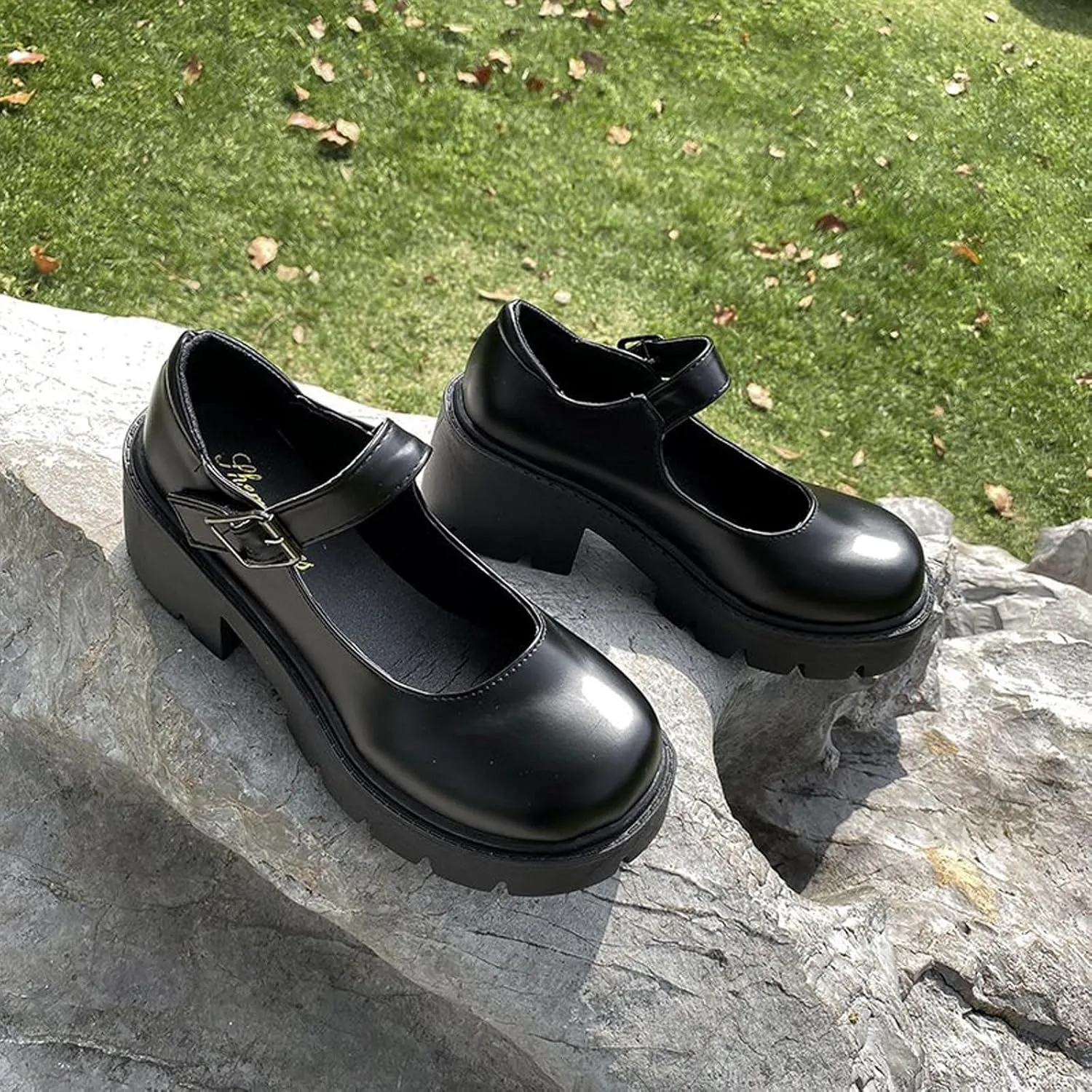 Women's Ankle Strap Mary Janes Summer Fashion Platform High Heel Chunky Pumps Oxford Dress Shoes Vintage Cosplay Girls Students British Shoes