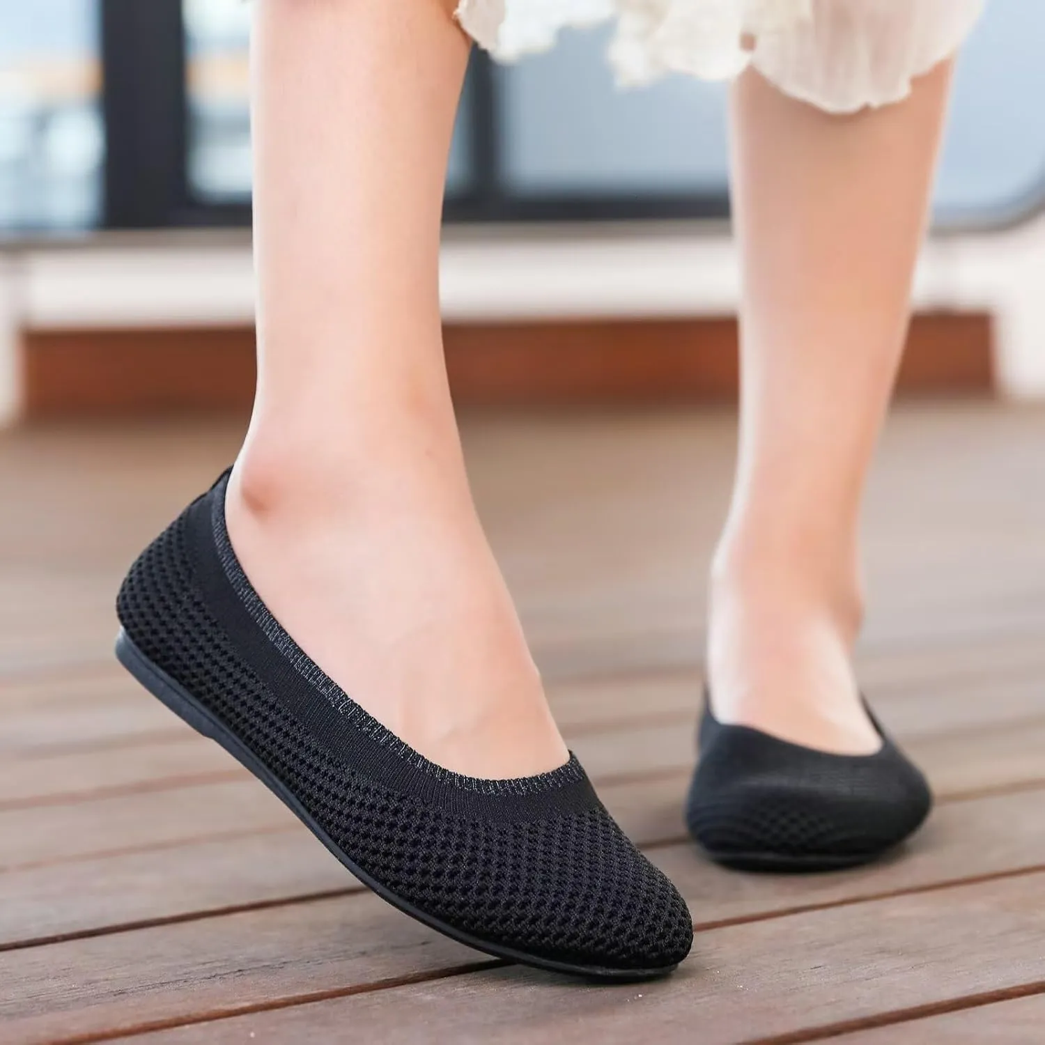 Women's Ballet Flats Classic Dressy Shoes Comfortable Foldable Walking Work Shoes with Arch Support
