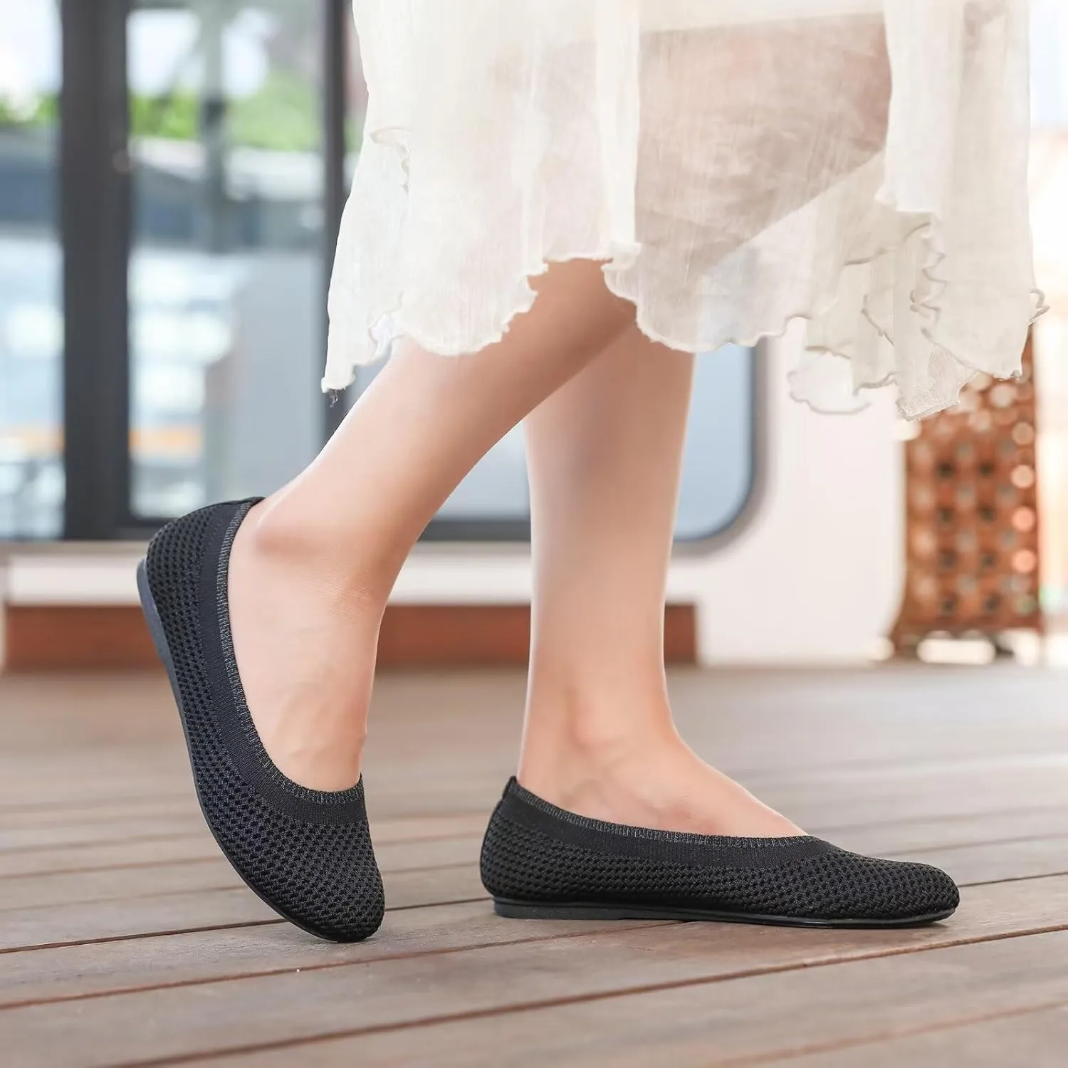 Women's Ballet Flats Classic Dressy Shoes Comfortable Foldable Walking Work Shoes with Arch Support