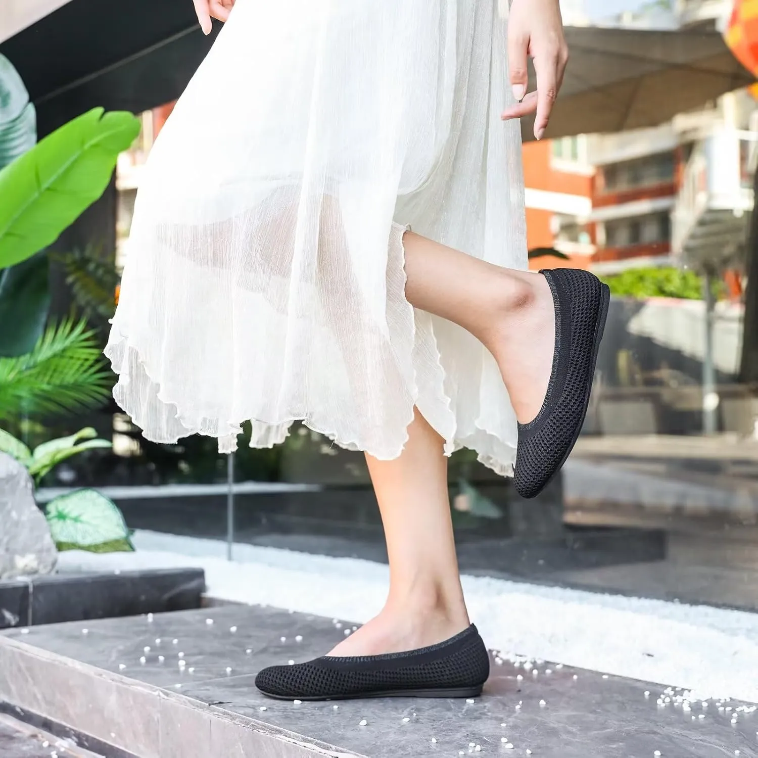 Women's Ballet Flats Classic Dressy Shoes Comfortable Foldable Walking Work Shoes with Arch Support