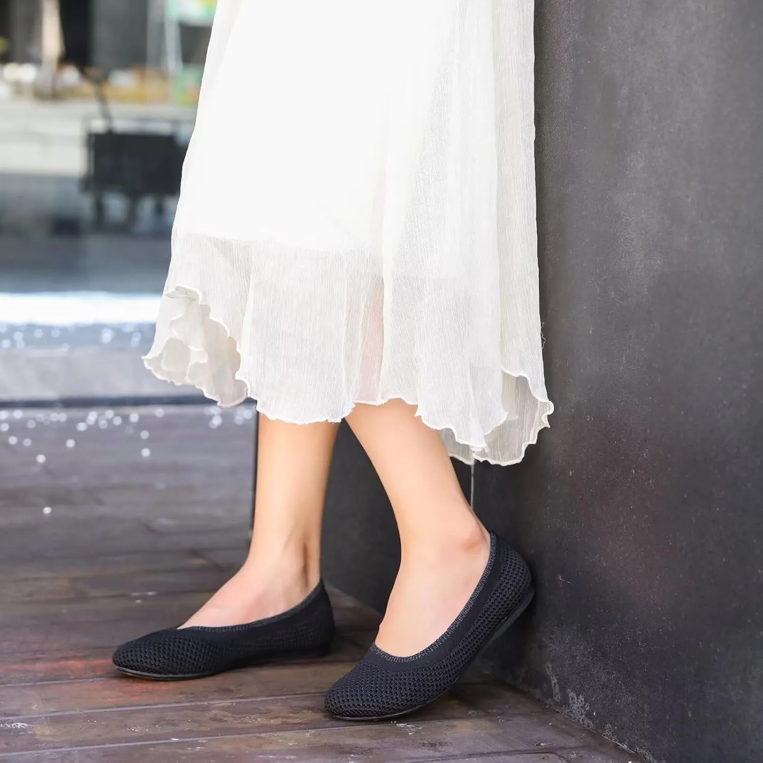 Women's Ballet Flats Classic Dressy Shoes Comfortable Foldable Walking Work Shoes with Arch Support