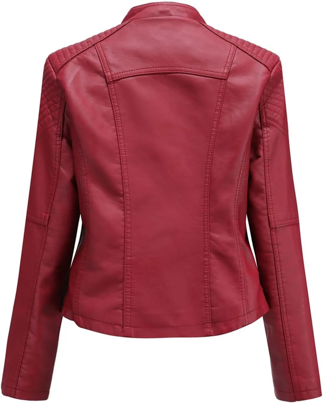 Women's Faux Leather Jacket Varsity Moto Biker Bomber Jackets Casual Lightweight Outerwear Short Coats
