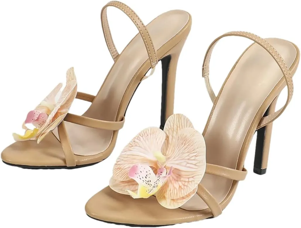 Women's Flower Rope Sandals - Thin Heel Beach Wedding Shoes
