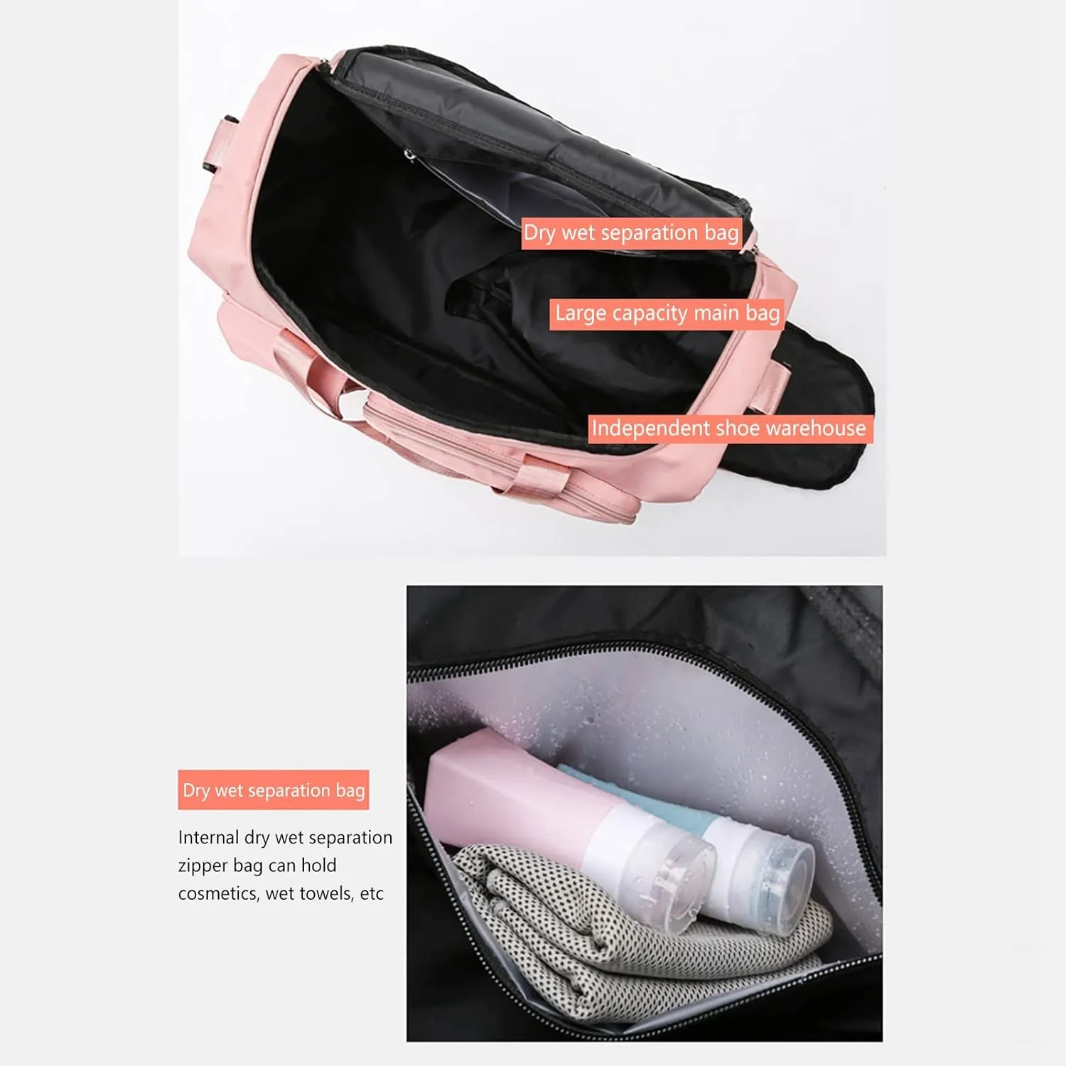 Womens Gym Bag with Shoes Compartment,28L Duffel Bags for Traveling,Overnight Bag for Sports Yoga Travel Workout