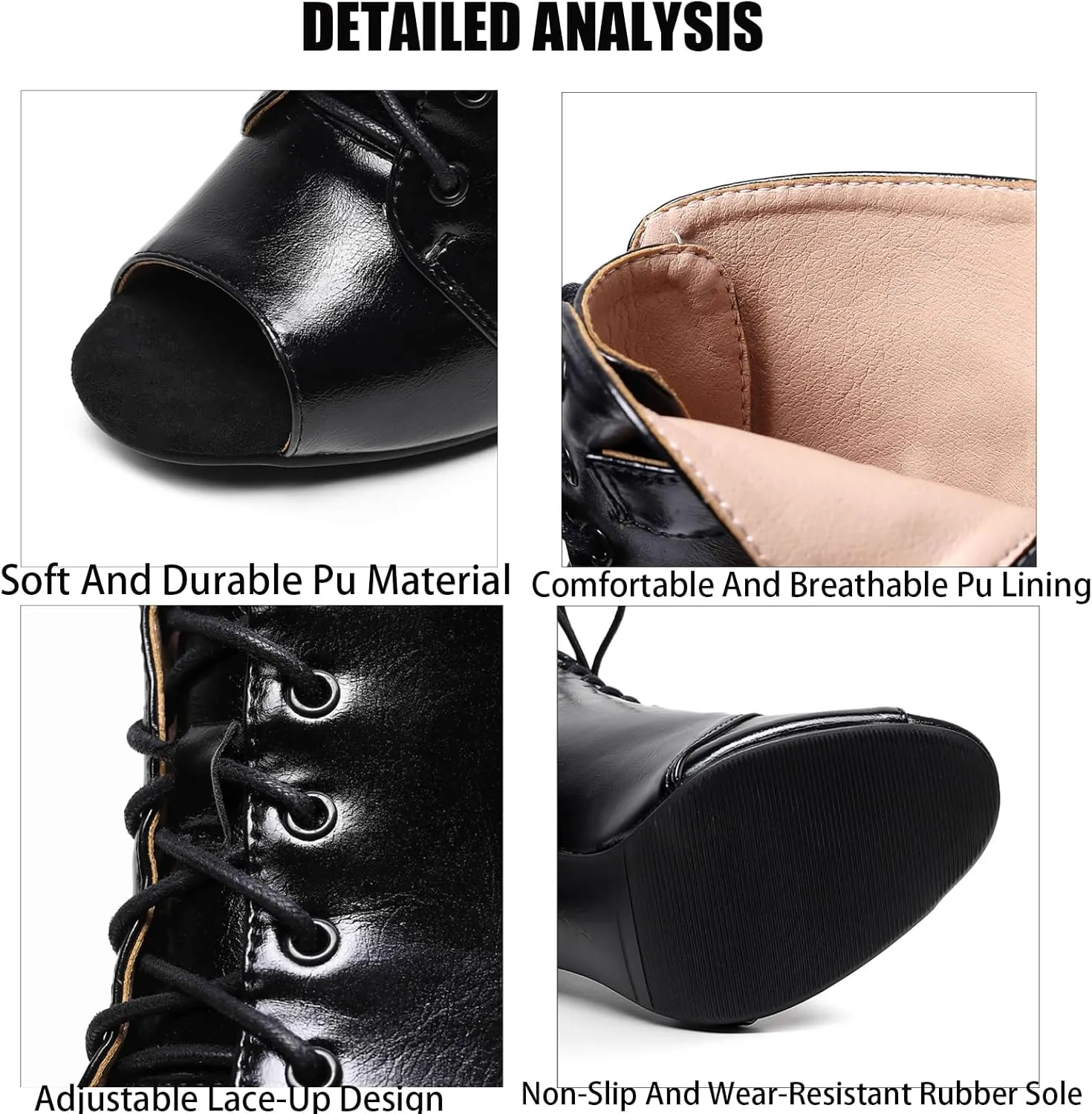 Women'S Leather Lace Up Stiletto Peep Toe Sandals Summer Sexy Fish Mouth Back Zipper High Heels Gladiator Sandals Booties For Parties Prom Dress Pumps