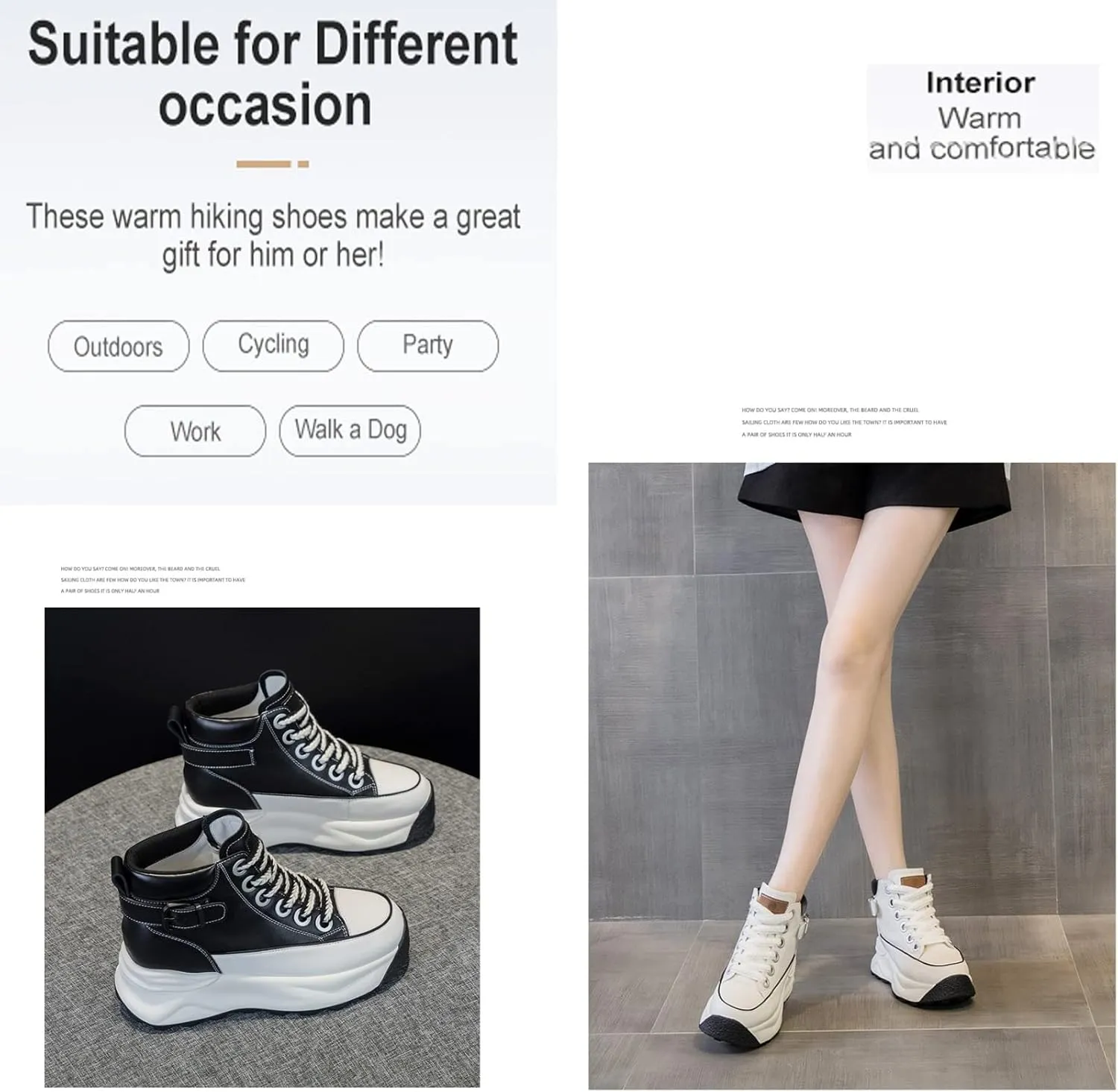 Women's Platform Height Increasing Sneakers,Stylish Comfortable Hidden Height Increase Leather Upper Casual Platform Shoes.