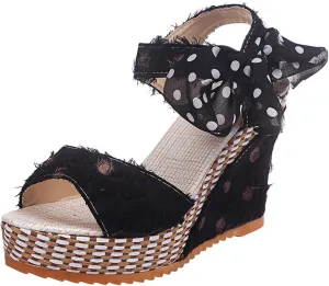 Women's Platform Sandals Wedge Open Toe Ankle Strap Lace Wedding Bridesmaid Shoes Low Heel Close Toe Dressy Wide Width